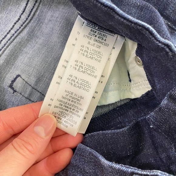 Good American Good Waist Crop Skinny Jeans High-Rise Dark Wash Size 4/27 - Picture 3 of 7